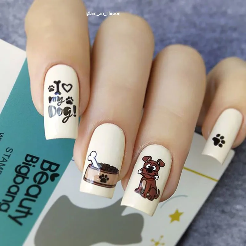 BeautyBigBang 6*12 см прямоугольные пластины для штамповки ногтей, трафареты для дизайна ногтей в животном стиле с геометрическим рисунком