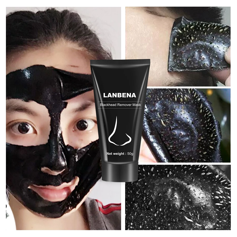 LANBENA Blackhead Remover Nose Black Mask Face Care Mud Acne Treatment Peel off Pore Strip Skin | Красота и здоровье