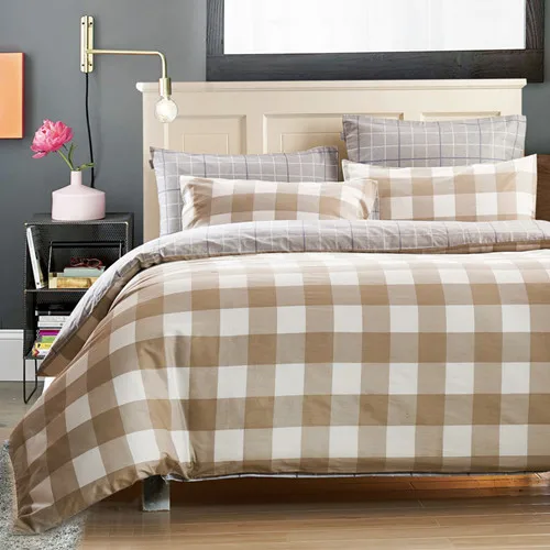 New Cotton 4pc Duvet Cover Set Ikea Style Bedding Set Flat Sheet Twin