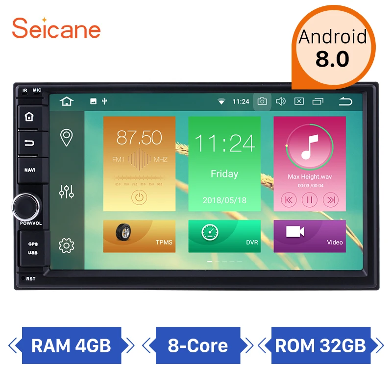 

Seicane Universal 7 Inch Android 8.1/8.0 Navigation Video Stereo for NISSAN TOYOTA KIA Support Steering Wheel Control USB WIFI