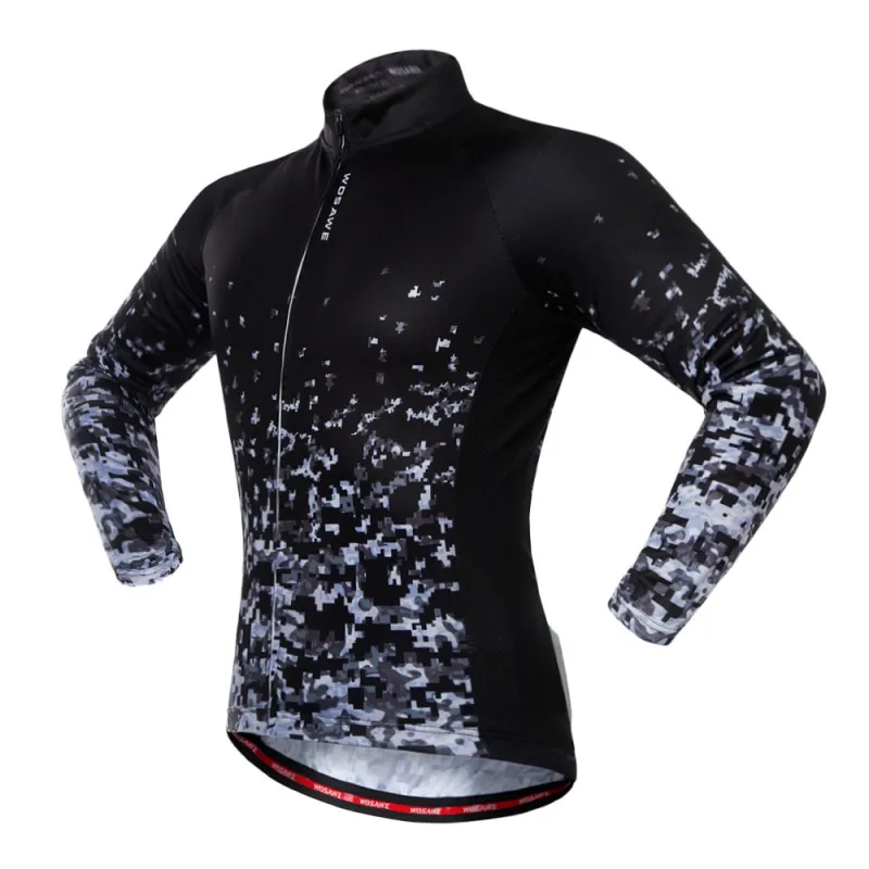 Велоспорт Джерси с длинным рукавом молния Верхняя спортивная одежда печать быстросохнущая одежда Лыжная куртка
