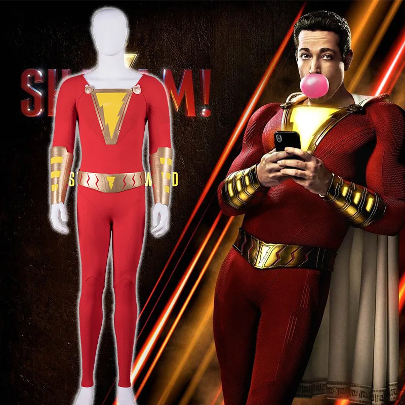 Фильм Shazam косплей костюм супергероя-паука боди плащи-Комбинезоны полный
