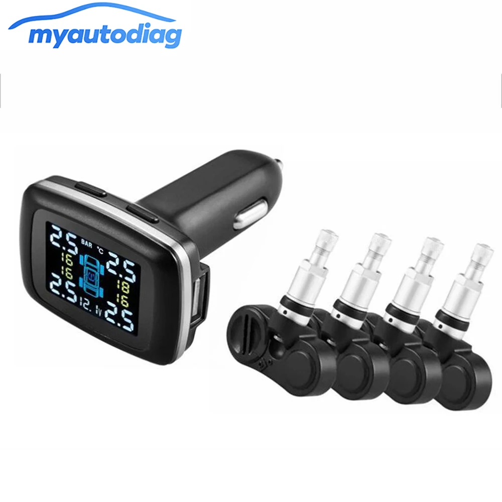 Беспроводной умный автомобильный TPMS прикуриватель цифровой ЖК-дисплей система