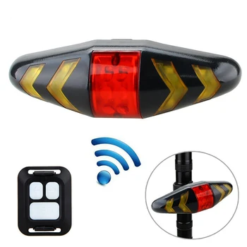 

Bicycle LED Tail Light Bike Rear LED Tail Light Wireless Remote Control Turn Signals USB Rechargeable Lamp