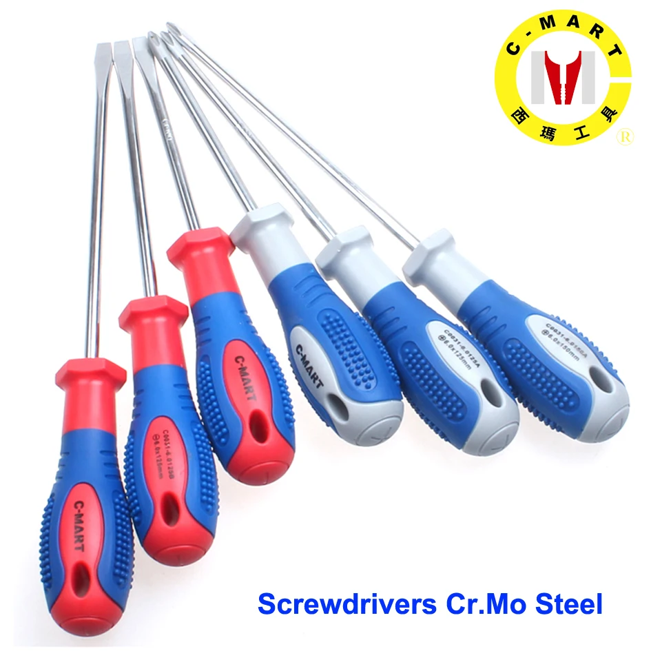 

C-mart tools 2PC Screwdrivers Cr. Mo Steel Double Color Handle Triangle Screwdriver Bolt driver Special screwdriver