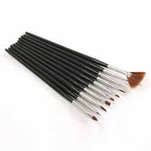 10Pcs Black Professional Nail Brushes Nail Art Painting Brush Gel Nail Brush UV Gel Design Pen Painting Brush