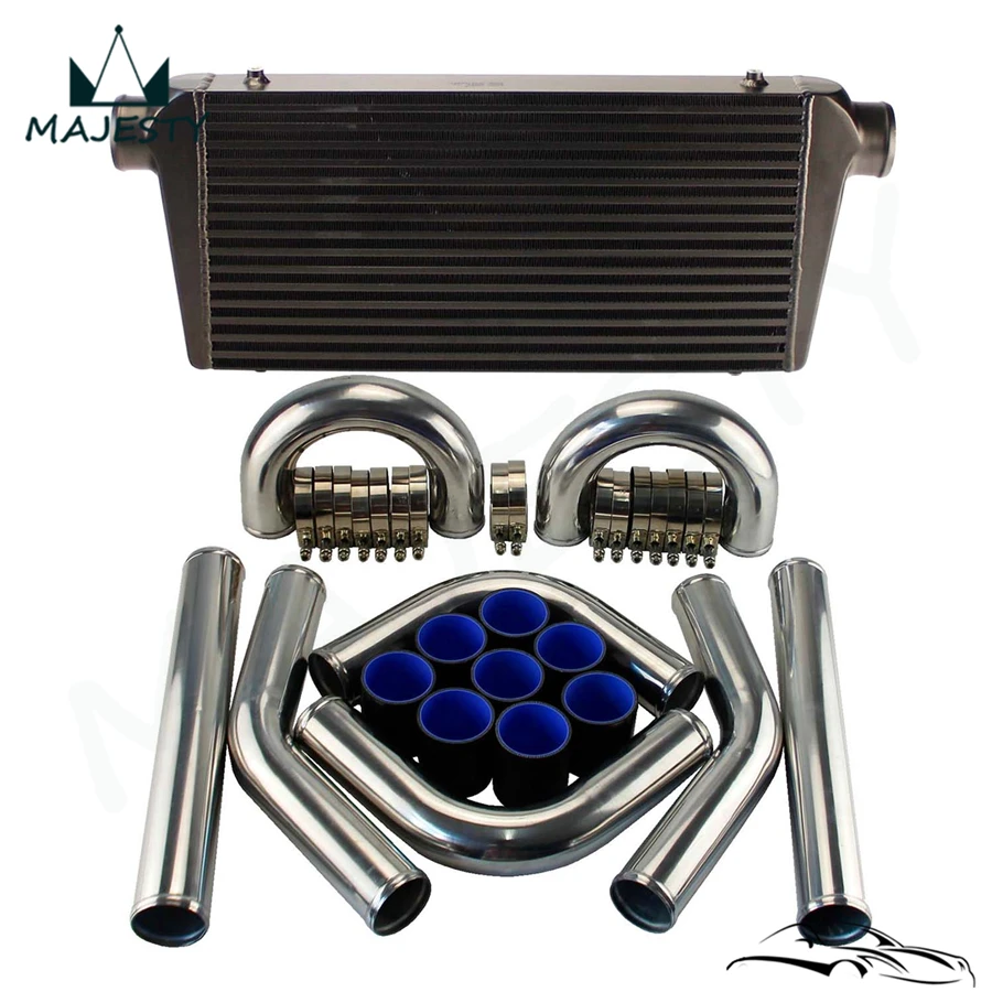 Universal DIY FMIC Turbo Intercooler + 3" 76mm Aluminum Piping Hose