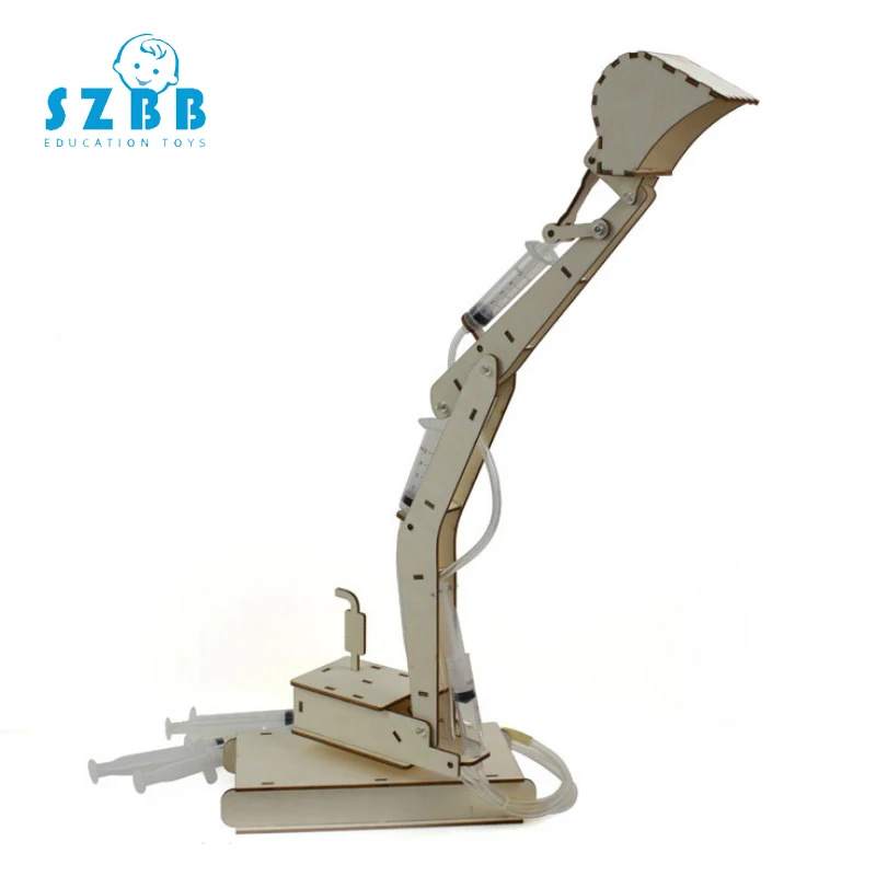 

SZ STEAM Homemade Piston Excavator DIY mini Manufacture Technology kid 's Educational Building Block Science Experiment Toy