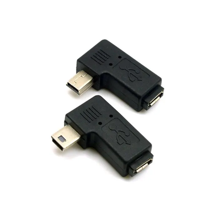 90 градусов правый левый угловой мини USB папа к MICRO гнездовой синхронизации данных