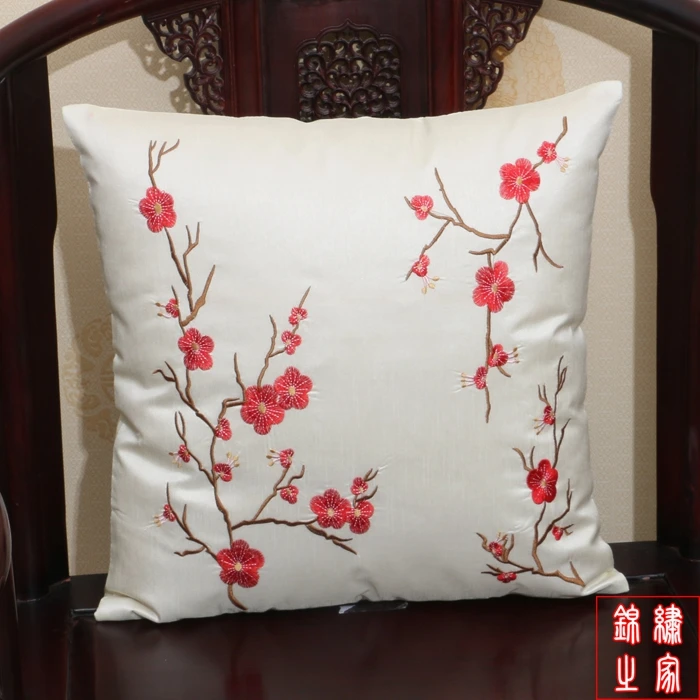 45*45cm New Classic Chinese simple style Silk Embroidered Wintersweet