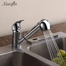 Сюэцинь G1/2 Pull Out Спрей Кухня Раковина Водопроводный кран краны Ванная комната хром закончил смеситель кран Лидер продаж