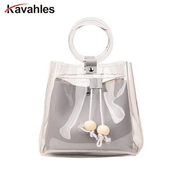 

2020 Transparent Plastic Handbags for Girls Women's Designer Bag Handbag with Jelly Small Purse Fashion PVC Clear Bags LW-28