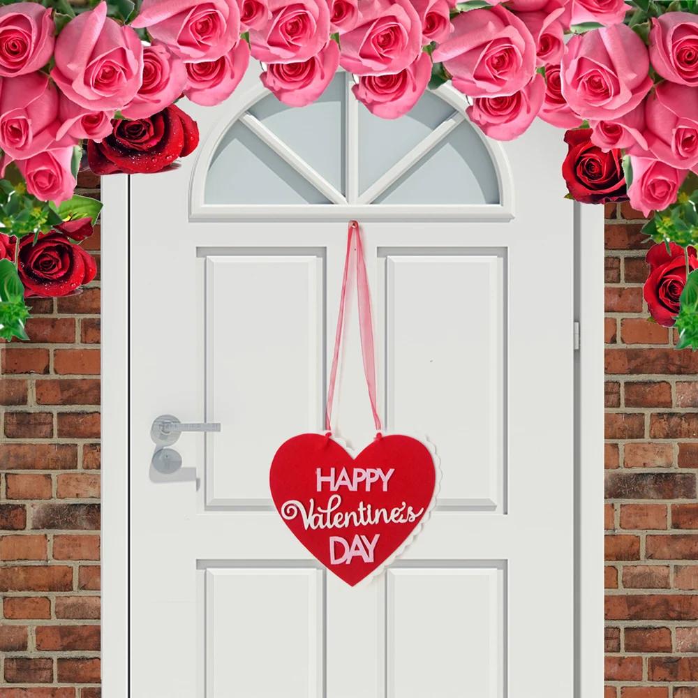 Heart Shape Door Ornaments Plaque Hanger for Valentine Holiday Gift Non-woven Wall Hanging Decoration Handmade Signs Heart Shape Door Ornaments Plaque Hanger for Valentine Holiday Gift Non-woven Wall Hanging Decoration Handmade Signs