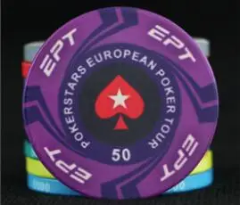 25 шт./компл. фишки для покера EPT дизайн 10G Керамика игральных карт игры в покер фишки - Цвет: Value 50