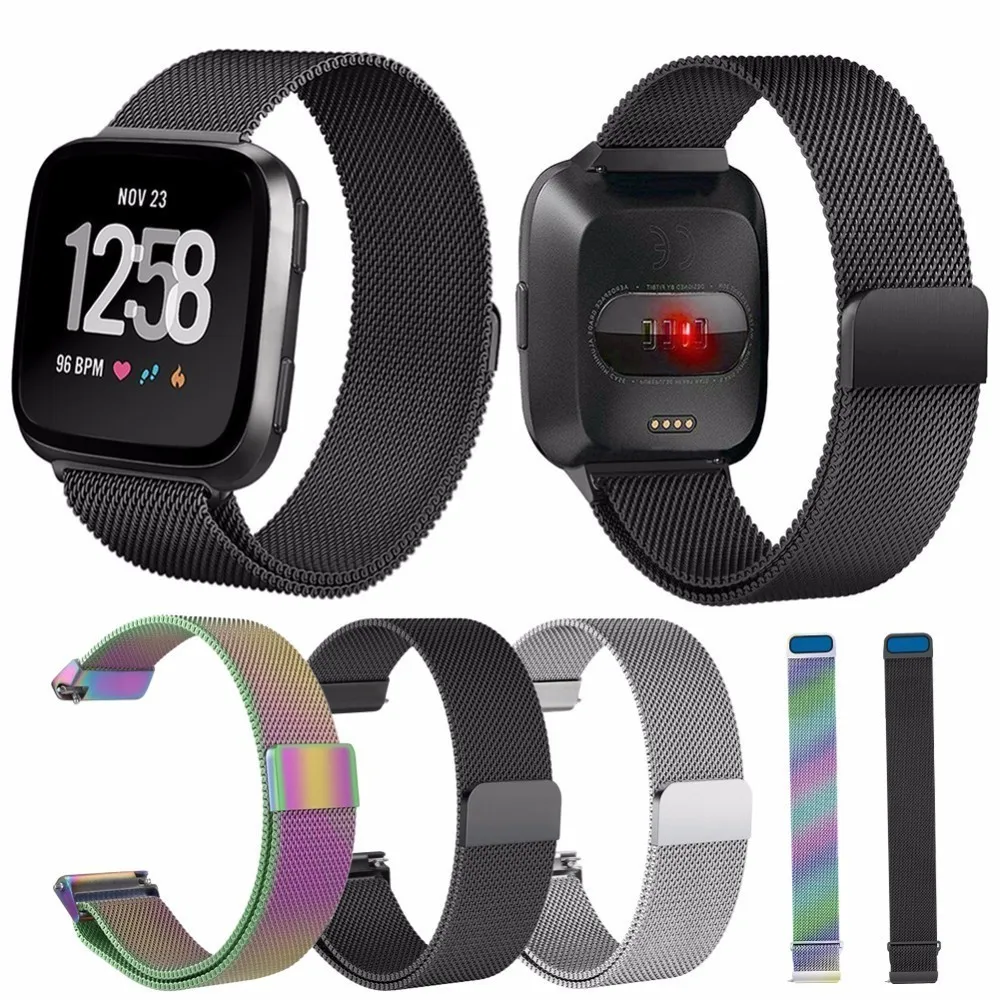 

High Quality For Fitbit Versa Fitness Smart Watch Replacement Watch Strap Milanese Loop Strap Wrist Band S/L Size