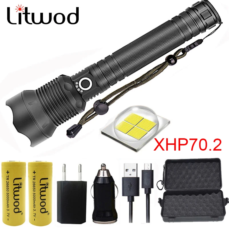 

Z20 50000 LM XLamp xhp70.2 most powerful flashlight usb Zoom led torch xhp70 xhp50 18650 or 26650 Rechargeable battery hunting