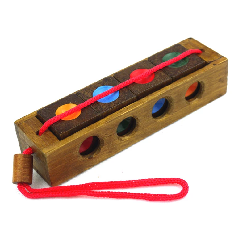 

Wooden Toy Unlock Color C Puzzle Classical Funny Kong Ming Lock Toys Intellectual Educational For Children Adult
