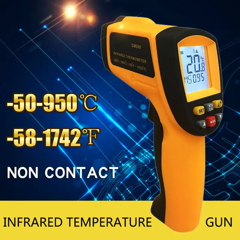Бесконтактный цифровой ЖК-Инфракрасный термометр пистолет ИК лазерная точка тепловая инфракрасная температура изображения ручной измеритель пирометр HH