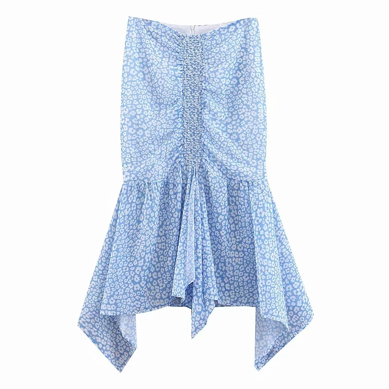 

Women Chiffon Skirts 2019 Spring-Summer Ladies Elegant Mermaid Skirt Asymmetry Girls Boho Faldas Mujer Moda Jupe Femme clothes