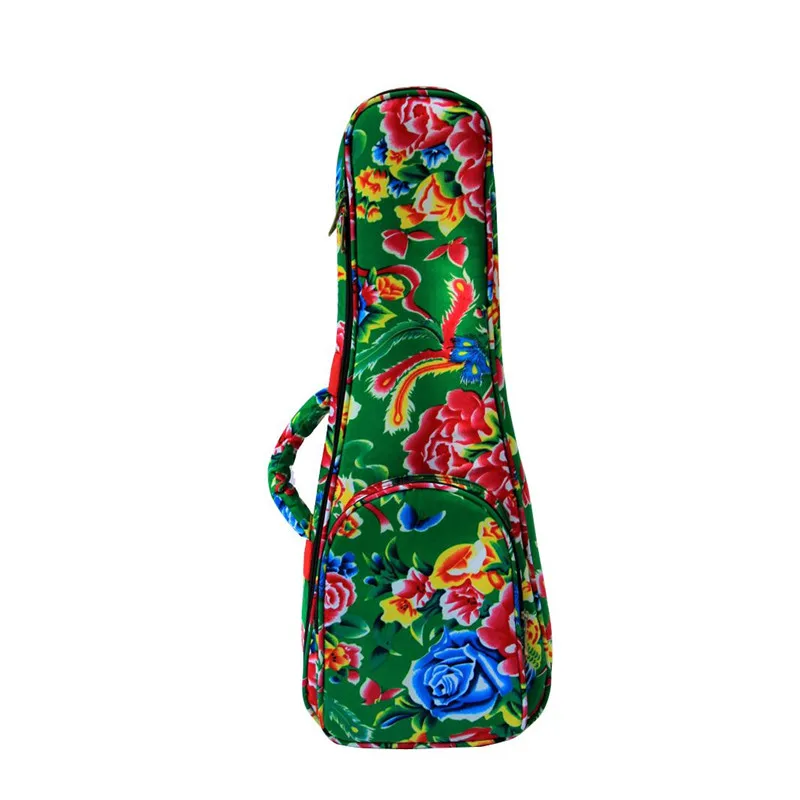 Винтажный 21 23 24 26 дюймов сопрано концертный Тенор укулеле сумка рюкзак чехол мягкий чехол красивый Паттен Феникс цветок зеленый красный цвет - Цвет: 26 inch soprano bag
