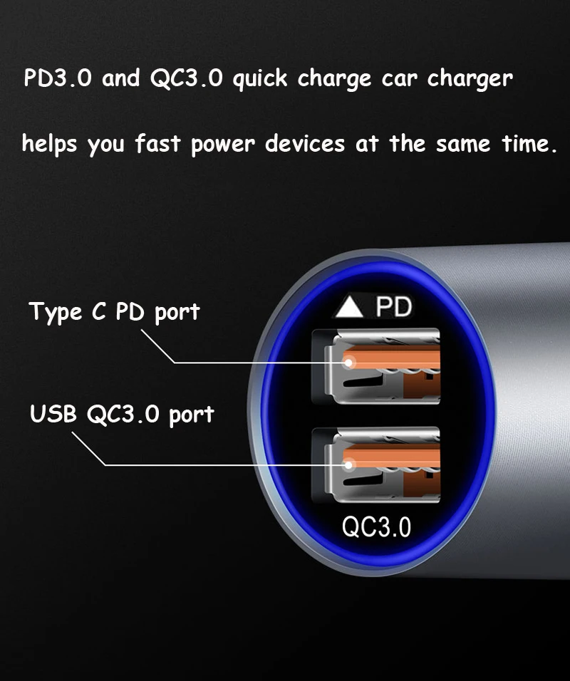 72 Вт автомобильное зарядное устройство PD QC 3,0 Быстрая зарядка USB type C безопасный быстрый мобильный телефон планшет ноутбук MP3 gps зарядка 1ABF