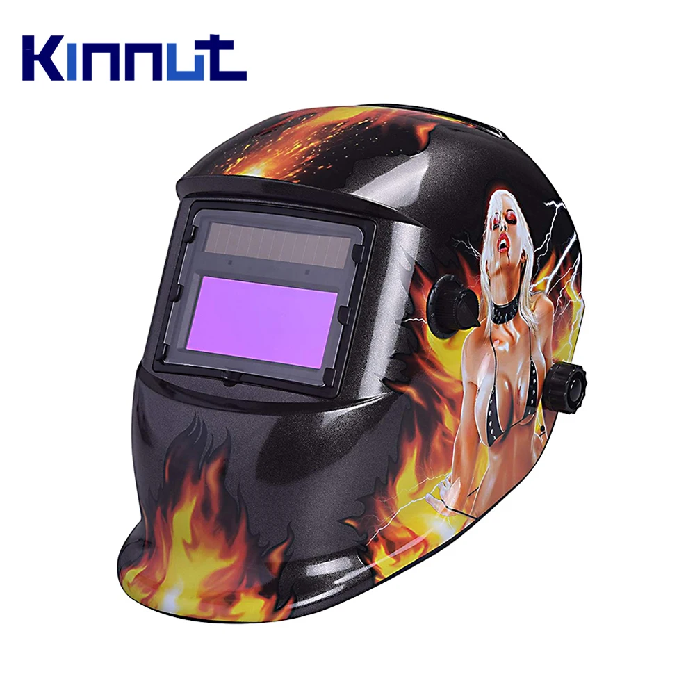 

Kinnut Welding Helmet Auto Darkening Welding Helmet Mask Face Protection for Arc Two Sensors Adjustable Shade Range HOT Lady.