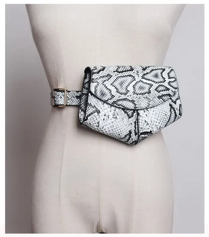 Anslot Новая модная поясная сумка для Женщин змеиная поясная сумка женская повседневная сумка на ремне из искусственной кожи женская сумка для телефона HPS516 - Цвет: White