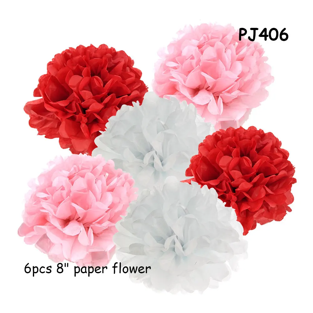 6 шт./компл. папиросная бумага Pom Poms craft Flower Paper Ball Pompom для дома сада свадьбы дня