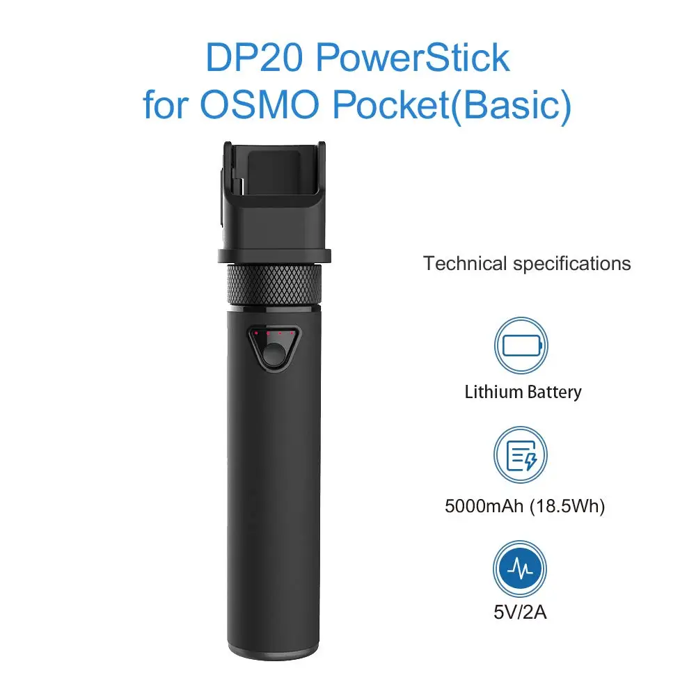  Smatree Portable Power Bank Stick for DJI Osmo pocket Camera 5000mAh Holder Set for OSMO Pocket for
