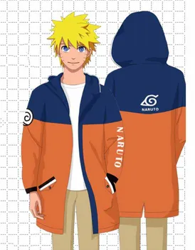 

new Anime Uzumaki Naruto Zipper Hoodie brench costume Uchiha Sasuke pollover hooded coat hoodie thick winter jacket