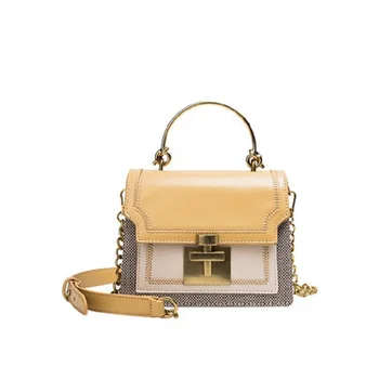 

Summer handbag 2019 new wild color matching tide hand shoulder bag handbag fashion contrast color diagonal small square bag