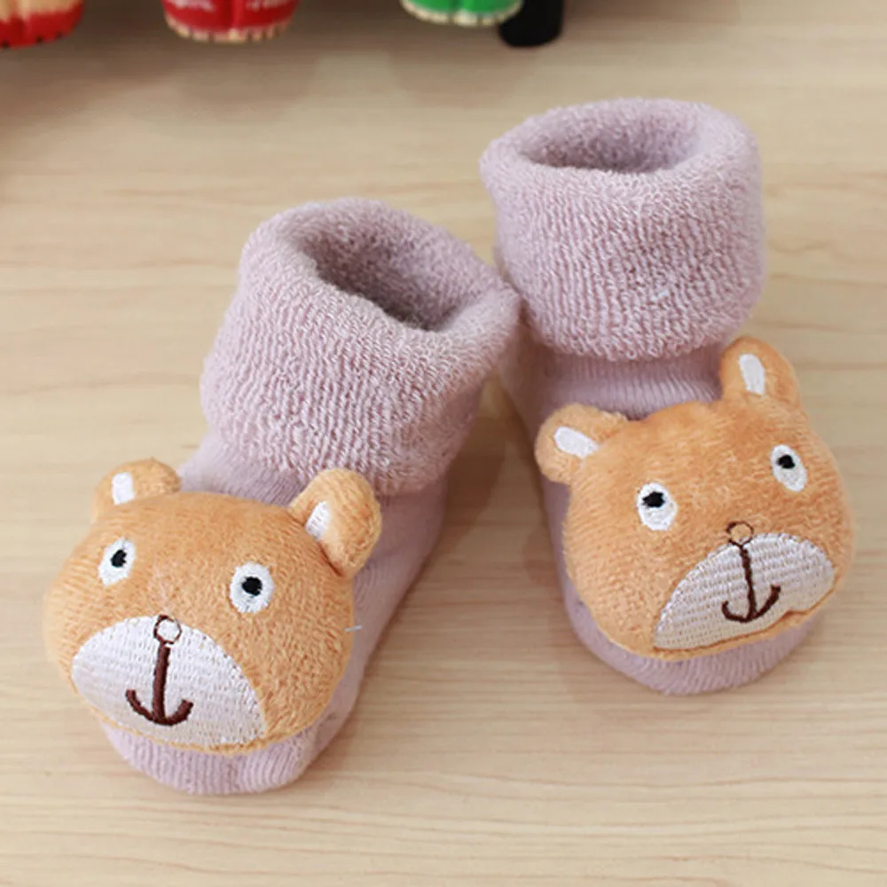 Новые весенне-зимние теплые носки для малышей милые Асимметричные нескользящие носки из хлопка для новорожденных мальчиков и девочек носки для малышей от 0 до 3 лет