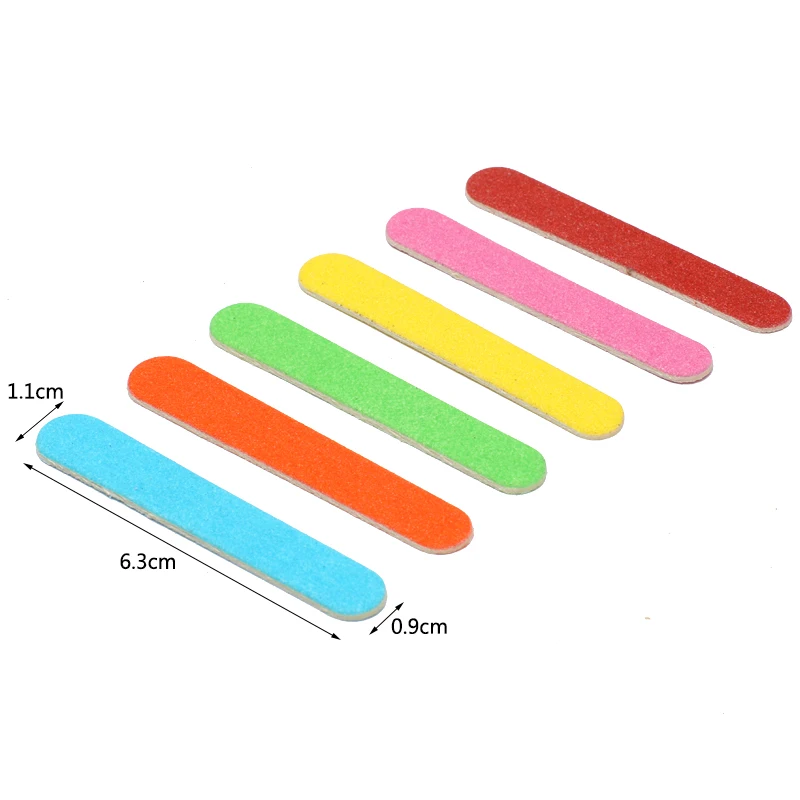 Arquivos de Madeira Ferramentas da Arte do Unha Removedor de Arquivo Cor da Mistura Mini Unhas Artificial Lixa Buffers Cutícula Descartável Fino Bloco 500 Pçs 7 Beleza e saúde