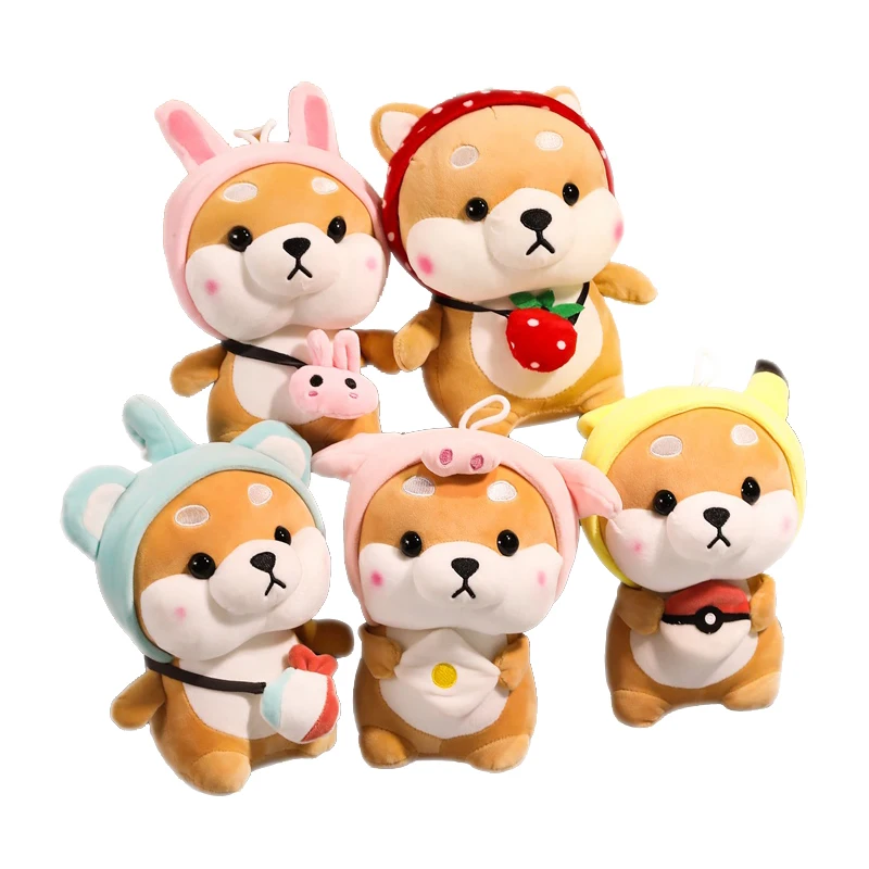

Cute Shiba inu Transform Pikachu Elephant rabbit pig Strawberry Plush dog soft stuffed doll Exquisite gift Children's toys