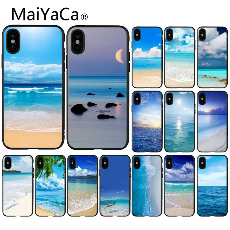 

MaiYaCa Clear Sea Sky Sandy beach Luxury High-end Protector Case for Apple iPhone 8 7 6 6S Plus X XS MAX 5 5S SE XR Mobile Cover