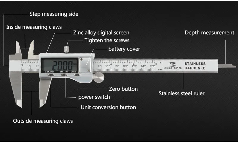 Бесплатная доставка 150 мм закаленные электронные нержавеющая сталь цифровой суппорт цинковый сплав Штангенциркули коррозионно