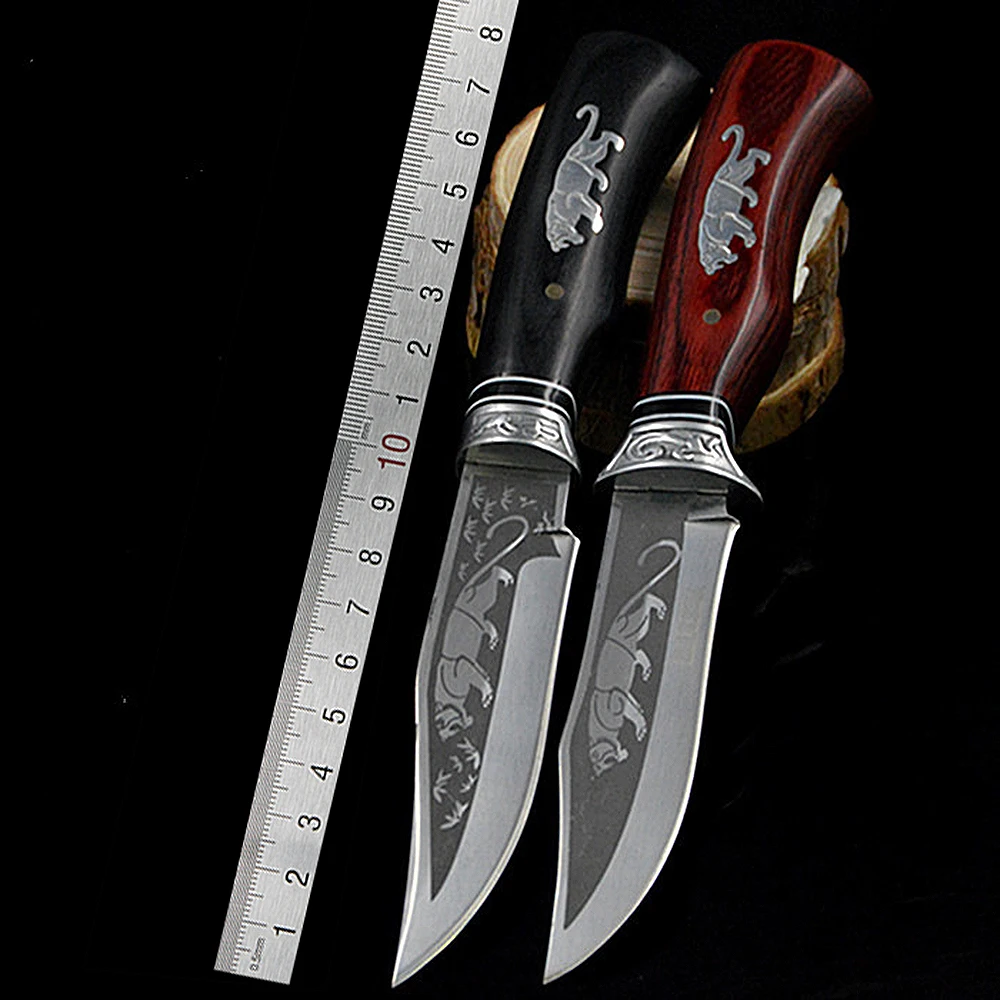 Baratos DuoClang al aire libre Camping cuchillo 7Cr15Mov hoja de acero inoxidable caza táctico cuchillos herramienta