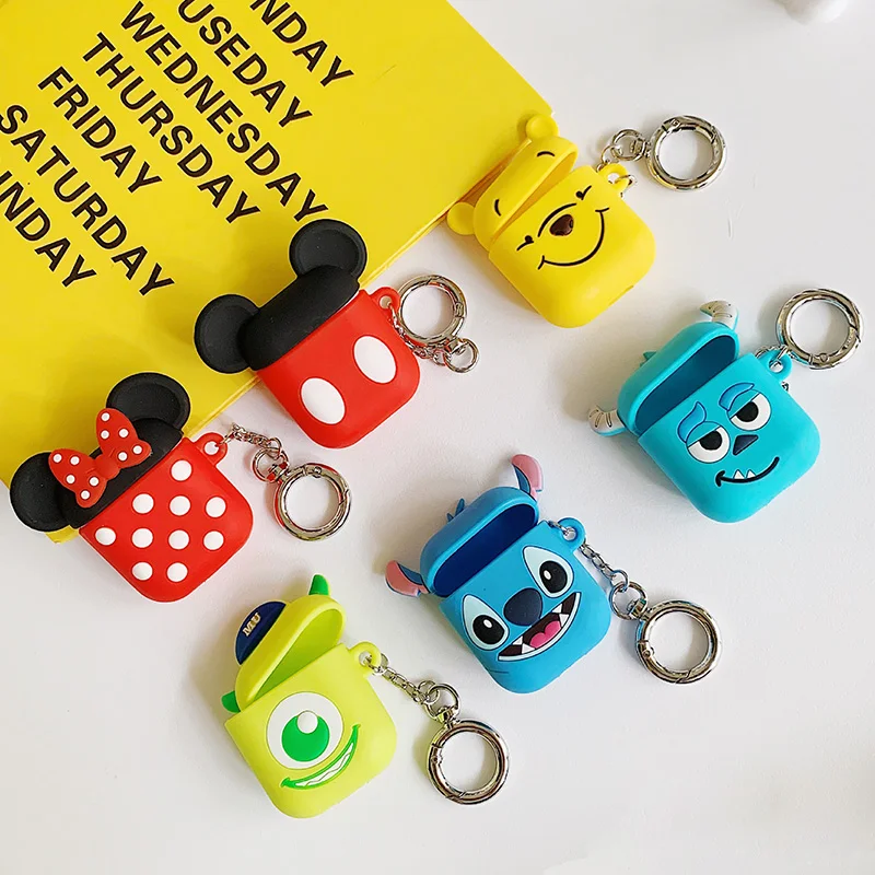 

Cute Cartoon 3D Minnie Mickey Polka Dot Silicone Case For Apple Airpods 1 2 Bluetooth Wireless Earphone Case Headset Box Cover