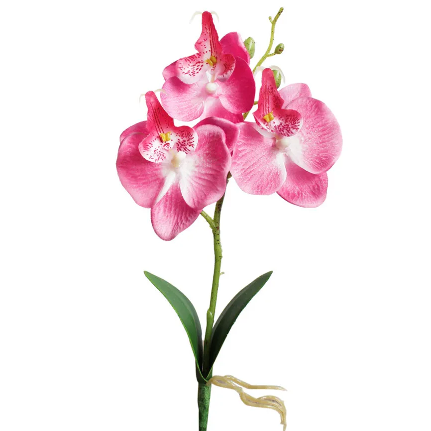 Искусственный цветок с тройной головкой, искусственная Орхидея, Бабочка, Шелковый цветок, домашний Свадебный декор, украшение для дома и сада, Oct#2