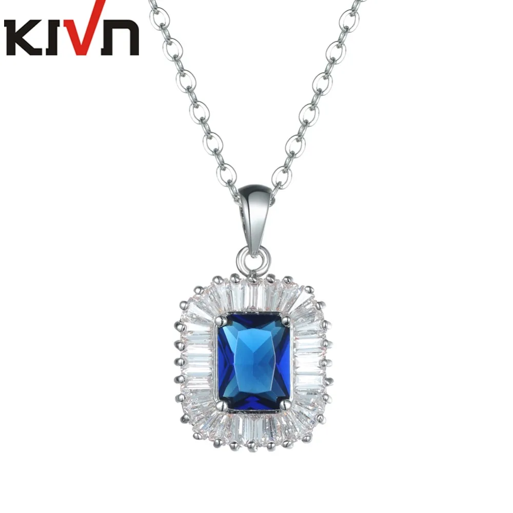 KIVN Fashion Jewelry Blue CZ Cubic Zirconia Womens Girls Wedding Bridal