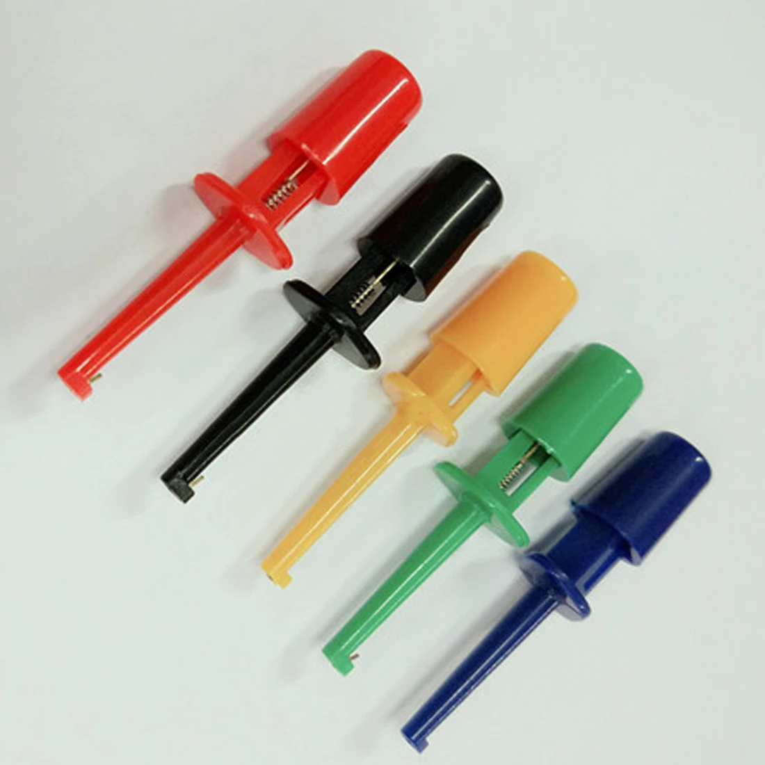 

Mini Test Probe Set 10pcs Multimeter Lead Wire Kit Test Hook Clip Electronic Red Yellow Blue Black Green