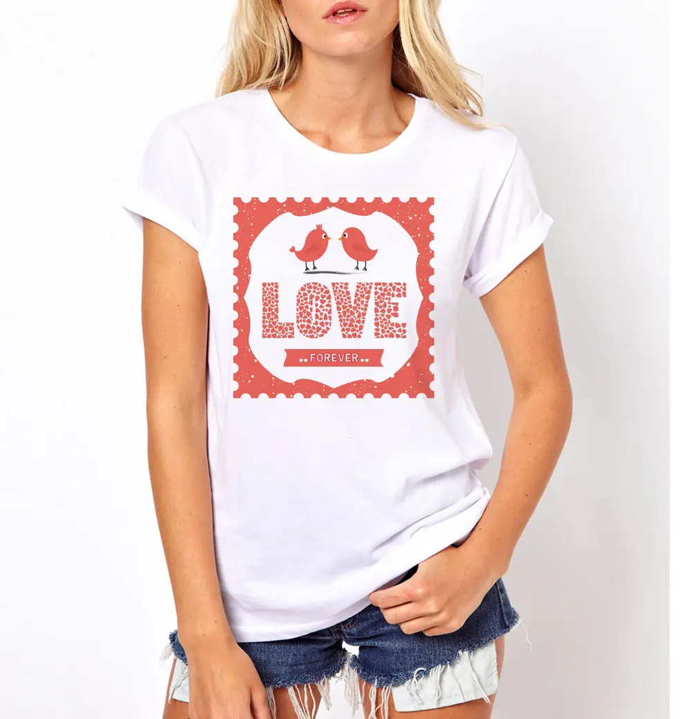 2017 Summer Harajuku Brand Women Girl Love Casual Fashion Funny Heart Phrases Quotes Valentine T Shirt