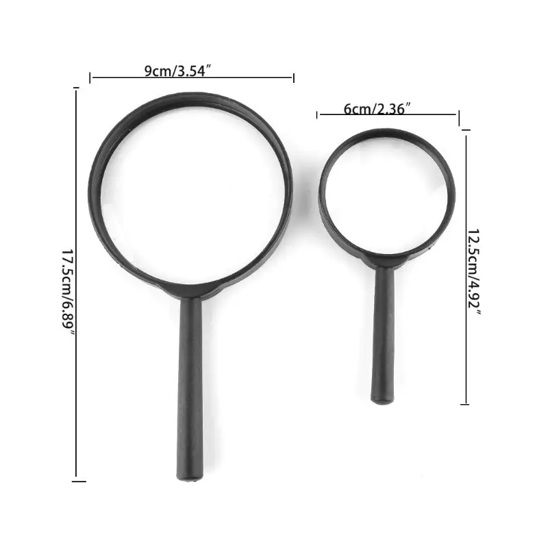 

2pcs 5X Plastic Handheld Magnifier Portable Magnifying Glass Reading Eye Loupe