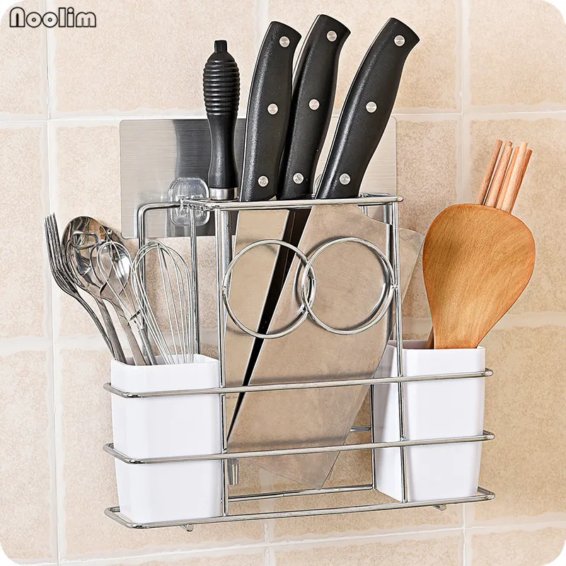 NOOLIM Stainless Steel Knife Holder Chopsticks Cage Kitchen Wall