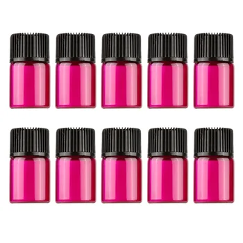 

10Pcs 2ml Mini Colorful Essential Oil Perfume Glass Bottle Travel Portable Empty Refillable Glass Container Bottle Vials