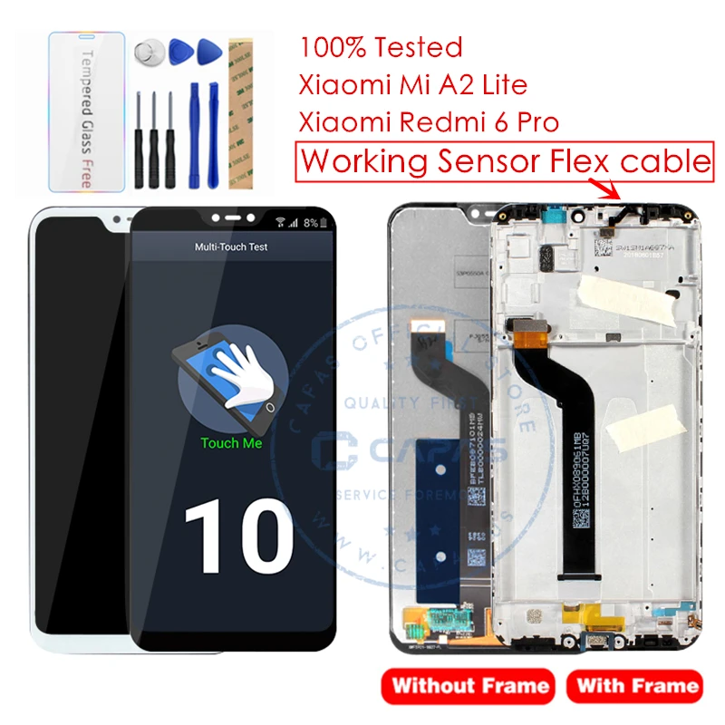 

For Xiaomi Mi A2 Lite LCD Display + Frame 10 Touch Screen For Xiaomi Redmi 6 Pro Display Mi A2 Lite LCD Replacement Spare Parts