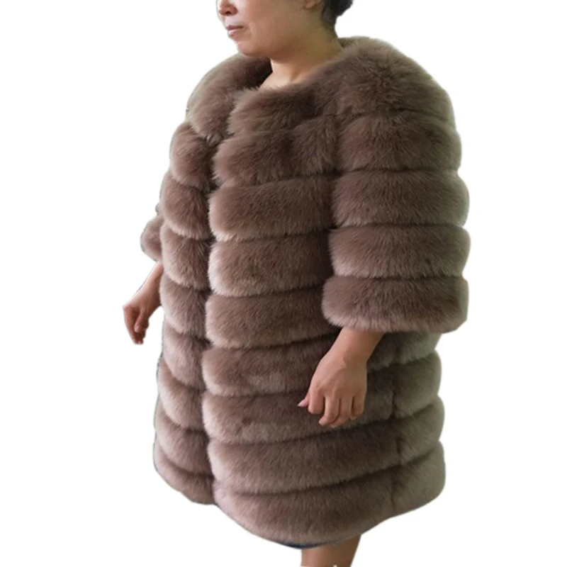 ZADORIN новое осенне-зимнее женское меховое длинное пальто из искусственного меха размера плюс толстое теплое Женское пальто меховые куртки Abrigos Mujer