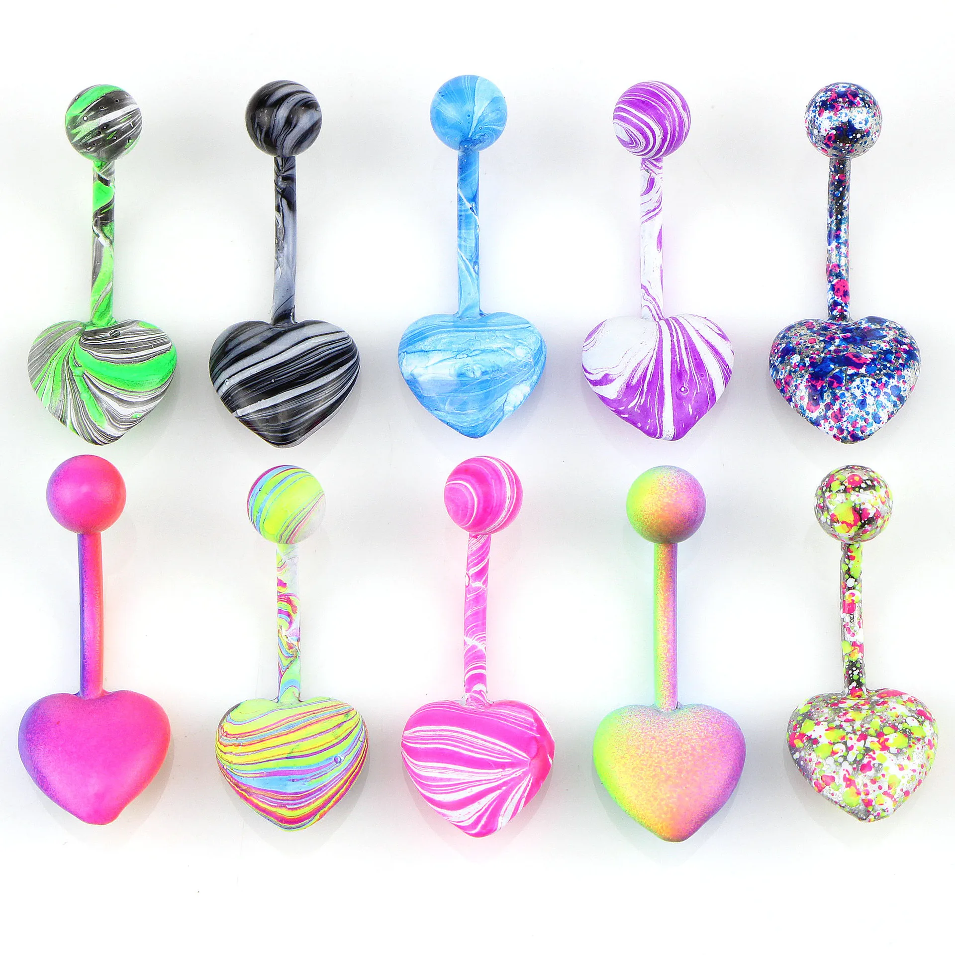 

Lacquer color navel nail drawing navel buckle punk navel ring 10 color puncture Bell button rings belly ring indian jewelry