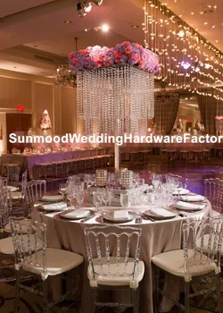 

candelabra with acrylic crystal ball and centering optional bowl for flower arrangement