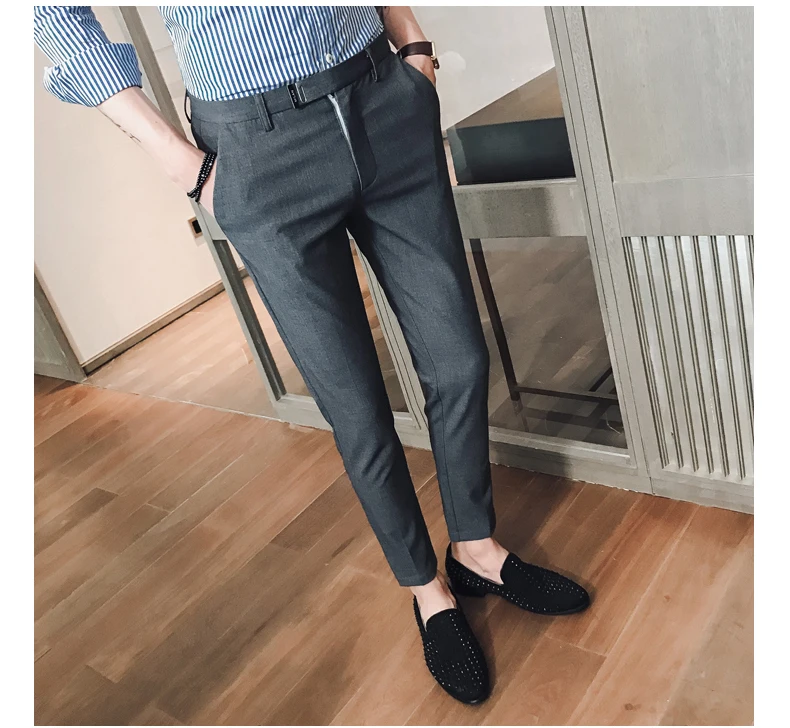 2018 новый модный мужской костюм брюки Slim Fit платье брюки мужские офисные брюки большой размер деловые классические мужские офисные брюки